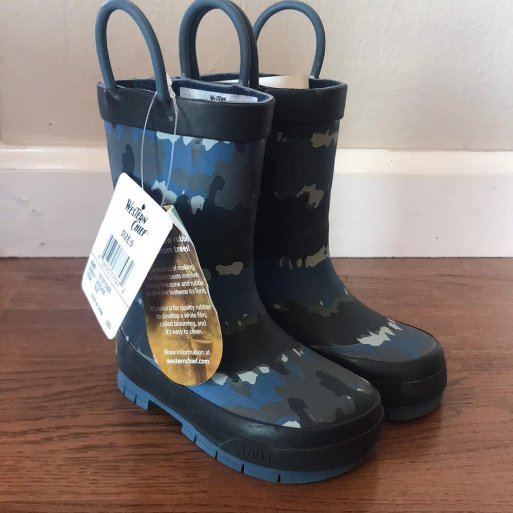 Toddler rain boots Western Chief blue tie dye NEW size 5